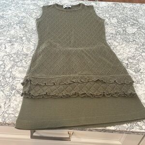 Olive Green Two Piece Dress